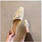 2026 New Women's Autumn Square Toe Hollow Casual Shoes