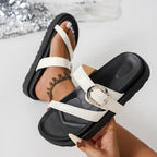 New women's metal buckle thick sole sandals