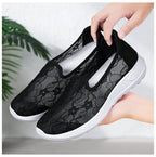 New summer women's lace breathable slip-on comfortable shoes