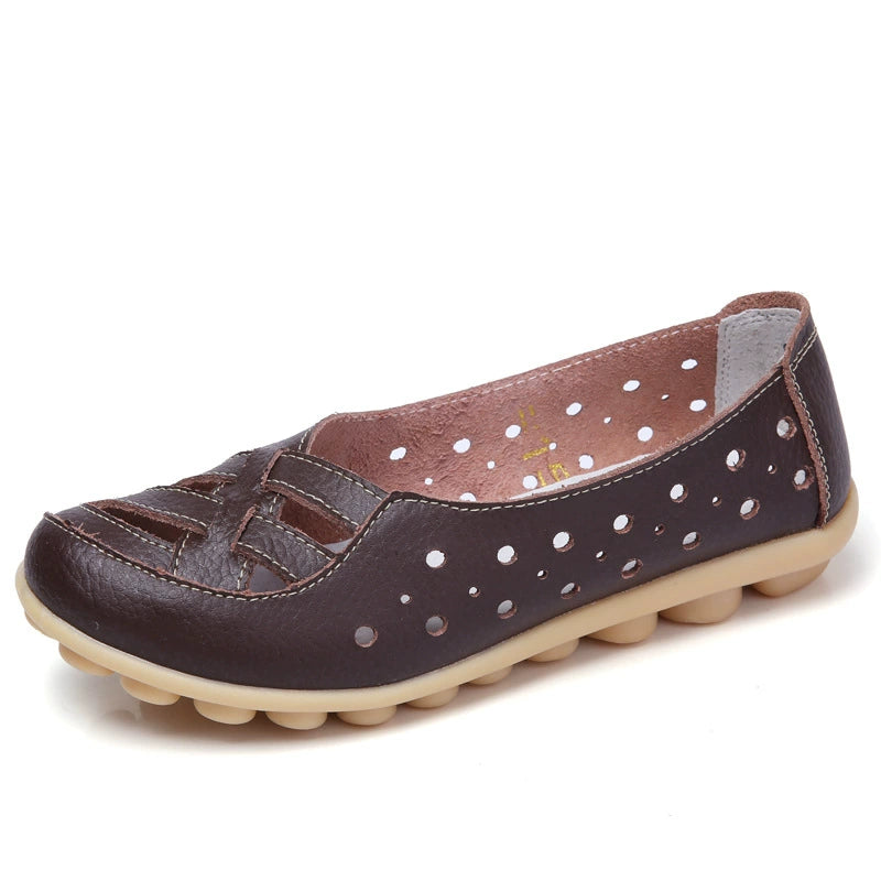 Women's Leather Breathable Support Flat Shoes