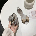 Women's Bow Flower Jelly Flats