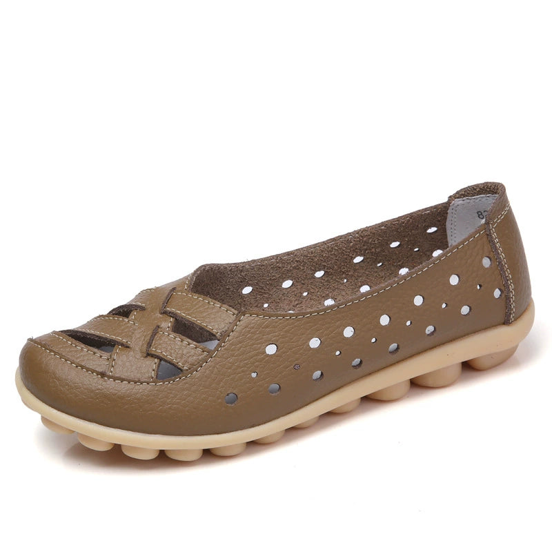 Women's Leather Breathable Support Flat Shoes