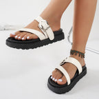 New women's metal buckle thick sole sandals
