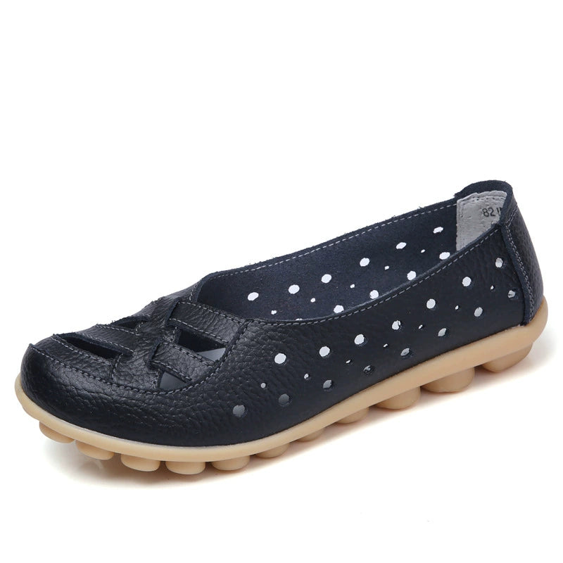 Women's Leather Breathable Support Flat Shoes